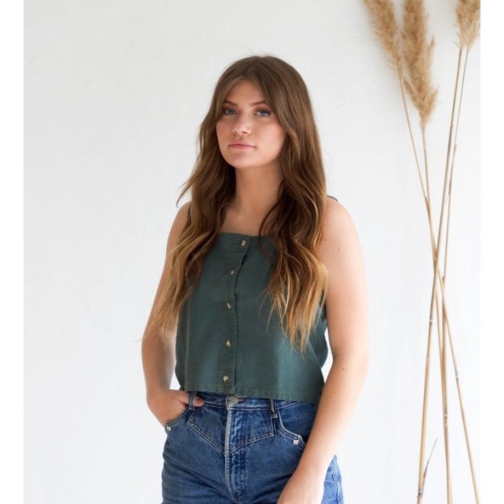 LACAUSA forest green top